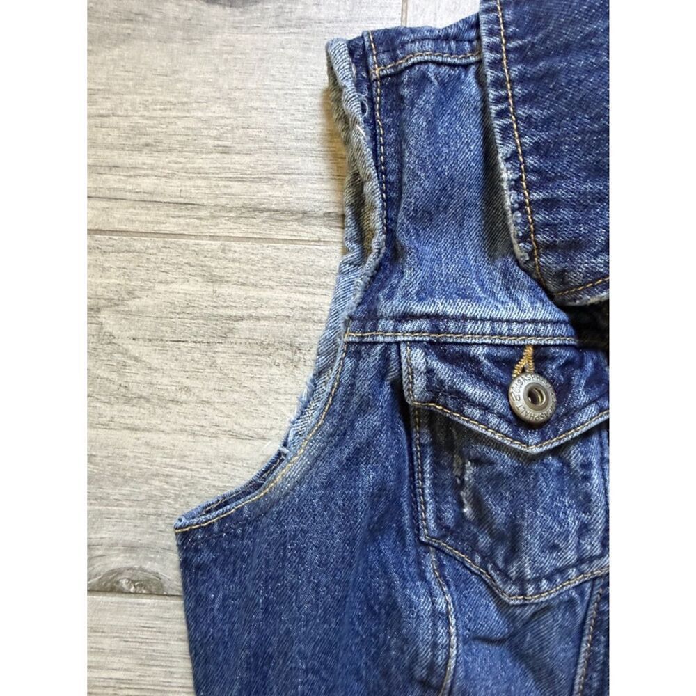 Asphalt Blue Denim Crop Jacket Vest Size S - Picture 4 of 6